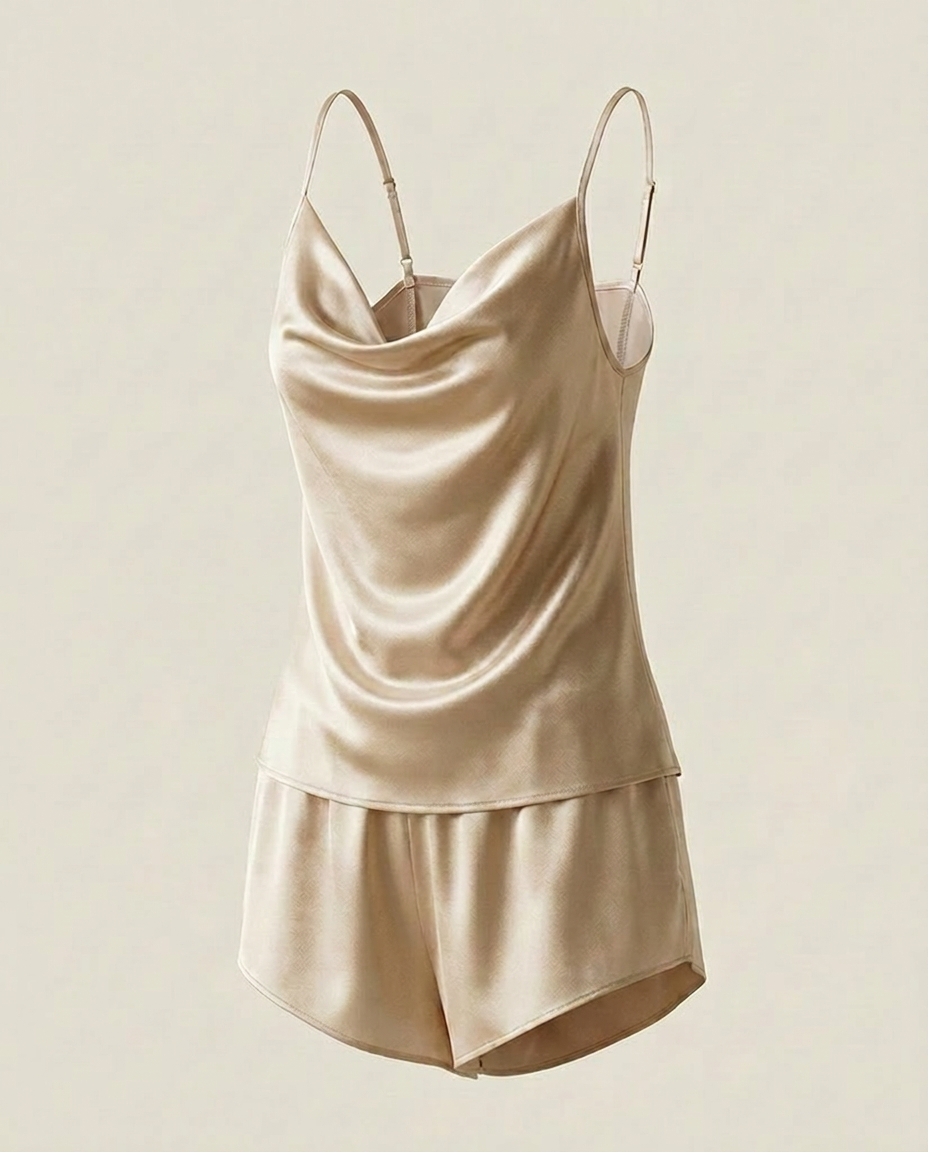 L'Ensemble Satin Loune - Champagne - vue produit